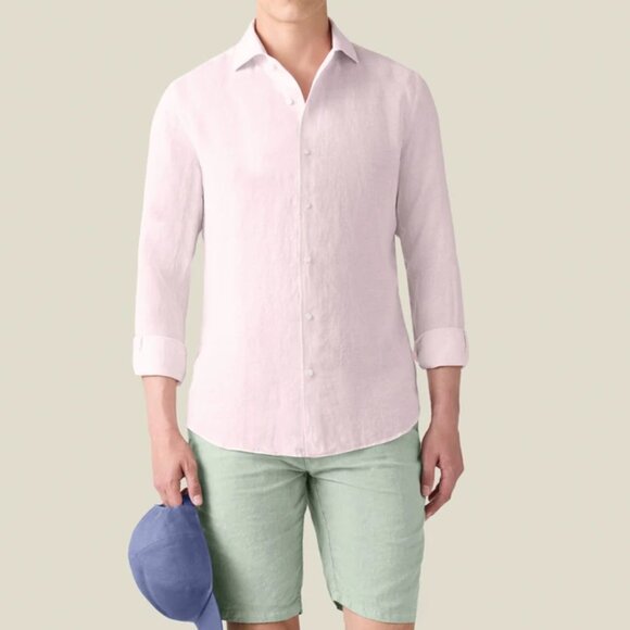 Luca Faloni Men's Portofino Striped Light Pink Shirt Size 18/45 - Picture 1 of 15